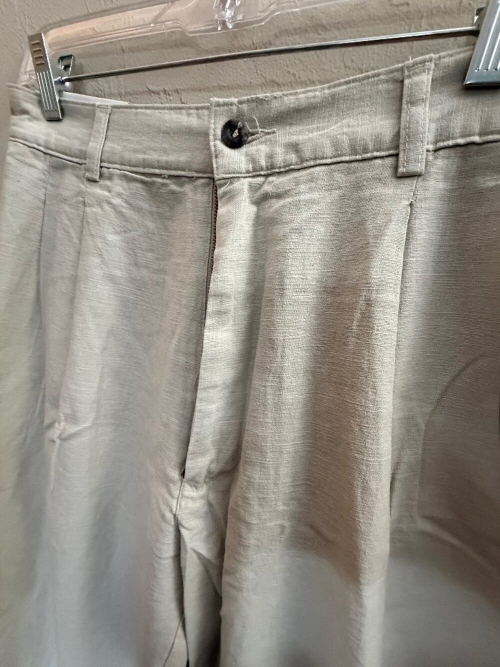 NWT Oleg Cassini Men's Cream Linen Trousers